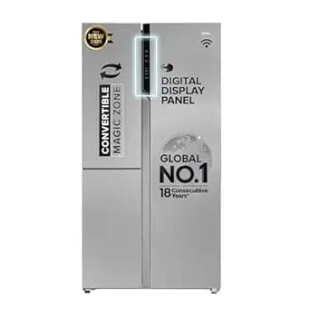 Haier 598 L 3 Star Frost Free Expert Inverter Smart Sense AI enabled 3-Door Side by Side Refrigerator (HRT-683ISU1, Inox Steel, Magic Convertible Zone, Deo Fresh Technology, 2026 Model)