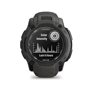 Garmin Instinct 2X Solar, Large Rugged GPS Smartwatch, Built-in Sports Apps and Health Monitoring, Solar Charging and Ultratough Design Features, Graphite