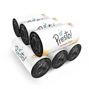 Amazon Brand - Presto Garbage Bags Large 90 Count 15 Bags X