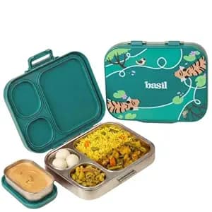 Basil Bento Box Quad Plus 3 1 Compartment Stainless Steel