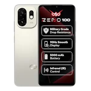 Zeno 100 (3+5GB RAM, 64GB ROM) | 5000mAh Battery with Type-C | 90Hz Display | Side Fingerprint | Military Grade Protection | Octa-Core Processor | Titanium Gold