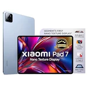 XIAOMI Pad 7 Nano Texture Display [Smartchoice] | Snapdragon 7+ Gen 3| 3.2K Display (28.44 cm /11.2") Tablet| 12GB, 256GB| Anti-Reflective| Anti-Glare| HyperOS 2| Dolby Vision Atmos | Mirage Purple