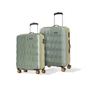 Aristocrat Comet 8 Wheel Set of 2 (Small+Medium) Hard Case Trolley Bag | Combination Lock | Tough and Durable Polycarbonate Luggage | 3 Year International Warranty | Suitcase for Travel | Green