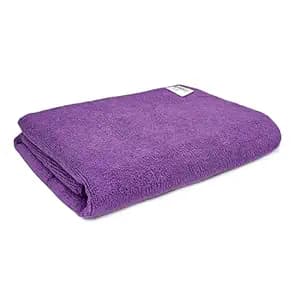 SOFTSPUN Microfiber Bath & Hair, Care Towel Set of 1 Piece, 70x140 Cms 340 GSM (Purple). Super Soft & Comfortable, Quick Drying, Ultra Absorbent in Large Size.