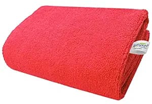 SOFTSPUN Microfiber Bath & Hair, Care Towel Set of 1 Piece, 70x140cms Red! Super Soft & Comfortable, Quick Drying, Ultra Absorbent in Large Size.