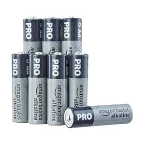 Amazon Basics Pro Series AA Alkaline Battery | Pack of 8 | for High Drain Devices | Toys, Digital Camera, Electric Toothbrush