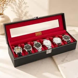 Ledo Watch Box Holder Organizer Case 6 Slots Watches