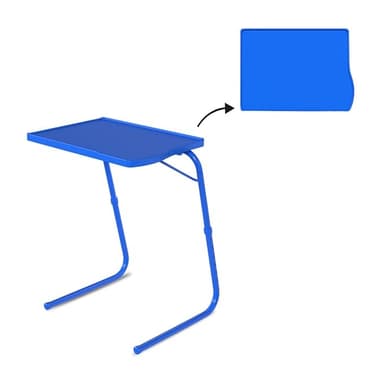 TABLE MAGIC – Multipurpose Height Adjustable Laptop Table Mat Finish, Lap Desk Work from Home & Study Desk Picnic Outdoor Tv Tray Folding Table (TABLE MAGIC Sapphire Blue, Large)