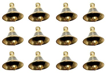 UAPAN Brass Bell Decorative Pooja Room Bells J Hook Silver