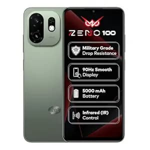 Zeno100 (4+8GB RAM, 64GB ROM) | 5000mAh Battery with Type-C | 90Hz Display | Side Fingerprint | Military Grade Protection | Octa-Core Processor | Silk Green
