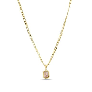 PALMONAS Everyday Exquisite Brown Stone Gold Necklace for Womens - Waterproof & Anti-Tarnish