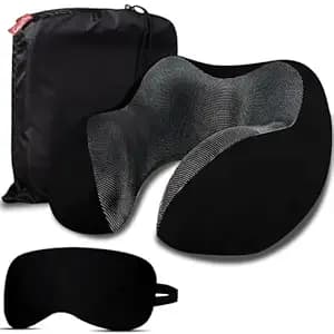 Trajectory Travel Neck Pillow Memory Foam Combo Eye Mask