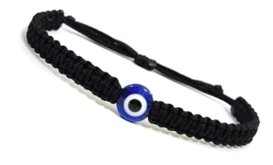 Evil Eye Bracelet Black Cord Unisex Adult Not Anklet