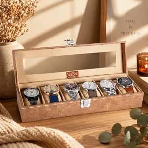Ledo Luxury Watch Box Organizer 6 Slot Display Case