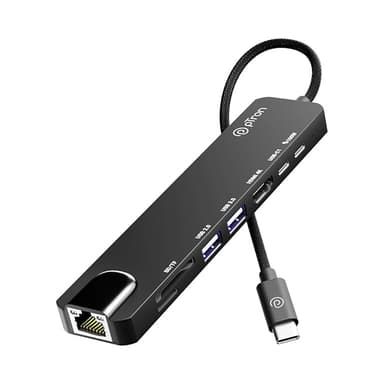 pTron Nexo 8-in-1 Type C HDMI USB Hub w 4K30Hz HDMI 100Mbps
