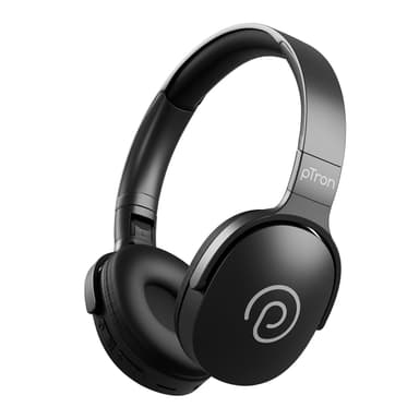 pTron Studio w/ 60Hrs Playtime, Wireless Over-Ear Headphones with HD Mic, Dual-Device Pairing, Immersive Sound, 40mm Drivers, BT5.4, 3.5mm Aux Port, TF Card Slot & Type-C Fast Charging (Jet Black) price history chart and lowest price