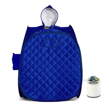 ZONEMEL Portable Steam Sauna Kit for 1 Person or 2 Person Full Body Home Sauna Spa, Leg Detox Relaxation, 2L Steam Pot, Remote Control (Blue, L 33.5”x W 32.3”x H 41.7”) price history chart and lowest price