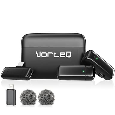 Vorteq Wireless Lavalier Mic iPhone Android Triple Noise