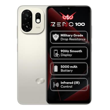 Zeno100 (4+8GB RAM, 64GB ROM) | 5000mAh Battery with Type-C | 90Hz Display | Side Fingerprint | Military Grade Protection | Octa-Core Processor | Titanium Gold