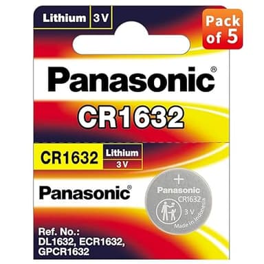 Panasonic CR-1632 Lithium Coin Battery 3v - Pack 5 Provide