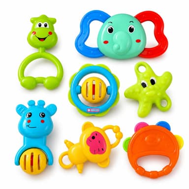 Storio Baby Products Toys 7 Pcs Rattle Set Teathers New