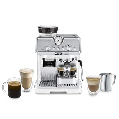 De'Longhi La Specialista Arte EC9155.W, Filter Door Machine, Manual Espresso Machine with Mill, 8 Grind Levels, 15 Bars, 3 Temperatures, Steam Nozzle, Including Barista Kit, White