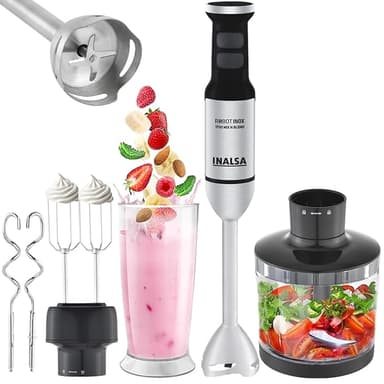 INALSA Hand Blender Mixer1700W Copper MotorChopperDough