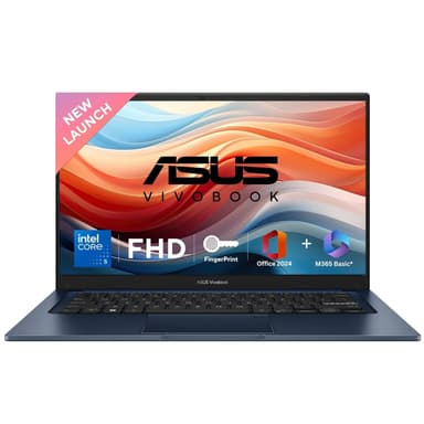 ASUS Vivobook 14, (i5 14th Gen) Intel Core 5 120U, Thin & Light Laptop(16GB RAM/512GB SSD/FHD/14/60Hz/Fingerprint Reader/M365 Basic (1Year)*/Office Home 2024/Quiet Blue/1.4 Kg) X1404VAP-EB1542WS price history chart and lowest price