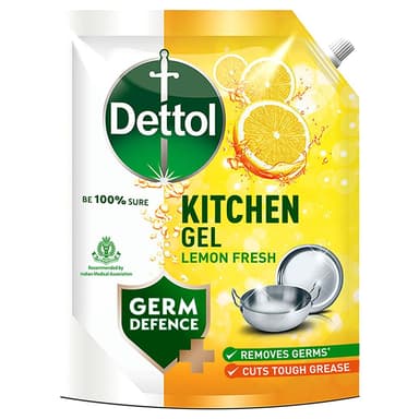 Dettol Dishwash Liquid Kitchen Gel Cuts Tough Grease Remove