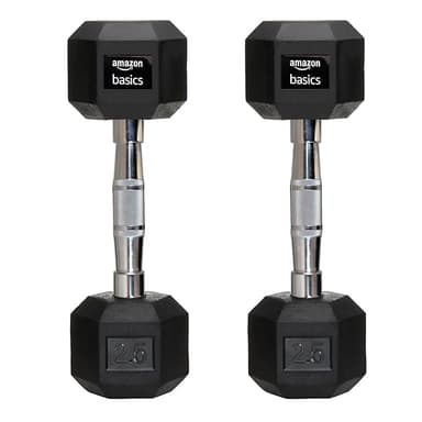 amazon basics Rubber Encased Hex Dumbbell Weight Set Of 2