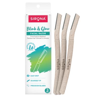 Sirona Face Razor Women Facial Hair - Pack 3 Instant Glow