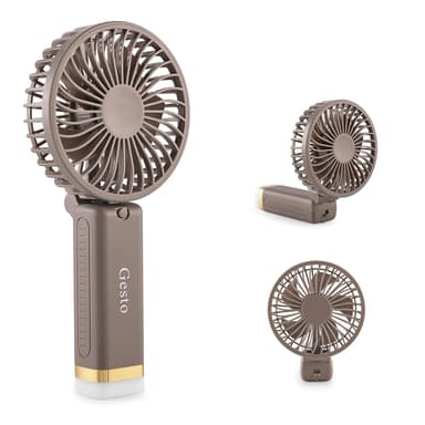 Gesto Portable Fan Rechargeable Led Light Foldable Mini Fan
