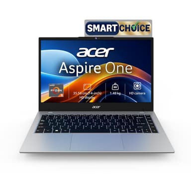 Acer Smartchoice Aspire One, AMD Ryzen 5-40, 8GB LPDDR5 RAM/ 256GB SSD, 14.0"/35.56cm WXGA Display, Win 11 Home, Pure Silver, 1.48KG, A114-43, Thin and Light Laptop price history chart and lowest price