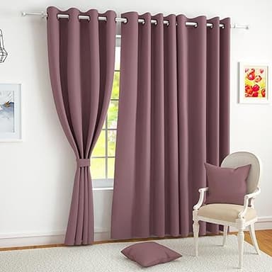 Story Home 100 True Blackout Semi Long Door Curtains 8 Feet
