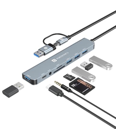 Portronics Mport 8 Plus Dual Plug 8-in-1 Docking Station