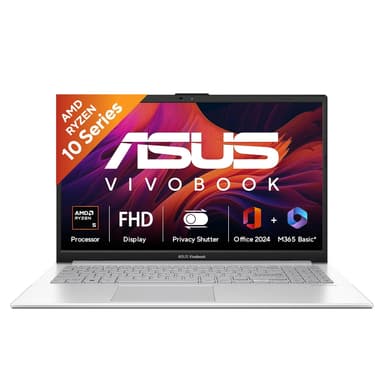 ASUS Vivobook Go 15 (2026),AMD Ryzen 5 40, AMD Radeon iGPU, 16GB RAM, 512GB SSD, FHD, 15.6"(39.6 cm),Windows 11,M365 Basic(1 Year)* Office 2024,Cool Silver,1.63 Kg,E1504FA-BQ2113WS,Thin & Light Laptop price history chart and lowest price