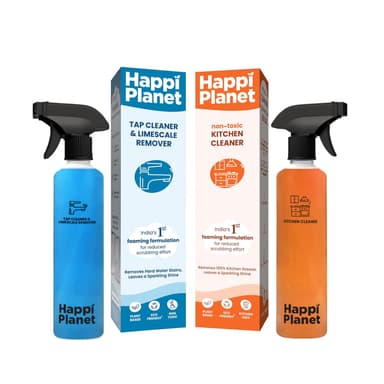 Happi Planet Limescale Remover Kitchen Cleaner Spray Combo