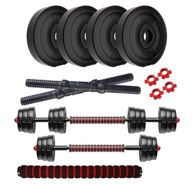 Amazon Brand - Symactive Pvc 3-in-1 Convertible Dumbbells