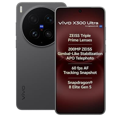 vivo X300 Ultra 5G (Eclipse Black, 16GB+512GB) | Photographer KIT Edition | Dual 200MP ZEISS Camera | 50MP ZEISS Selfie Camera | Snapdragon 8 Elite Gen 5 with No Cost EMI/Additonal Exchange Offers