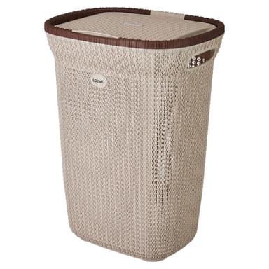 Amazon Brand - Solimo Plastic Knit Laundry Basket - Big -