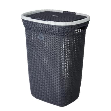 Amazon Brand - Solimo Knit Laundry Basket - Big - 55 Litres