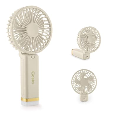 Gesto Portable Fan Rechargeable Led Light Foldable Mini Fan