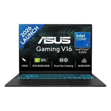 ASUS Gaming V16 (2026),Intel Core 5 210H (i5-14th Gen),RTX 5050-8GB,16GB RAM(Upgradeable),512GB SSD,FHD+,16"(40 cm),144Hz,Win 11,M365 Basic(1Y),Office 24,Black,1.95 Kg,V3607VH-TK154WS,Gaming Laptop price history chart and lowest price