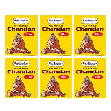 Hari Darshan Pure Kumkum Chandan Tika -Pack 6-40gm Each