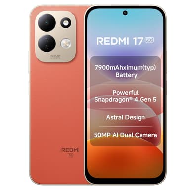 Redmi 17 5G (Eternal Orange, 6GB RAM, 128GB ROM) | 7900mAh Battery + 45W Fast Charging | 6.9" 120Hz Adaptive Display | Snapdragon 4 Gen 5 | 50MP Dual AI Camera | Corning® Gorilla® Glass 7i | IP64 price history chart and lowest price