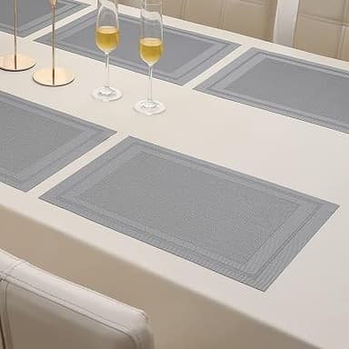 Hokipo Pvc Dining Table Placemats Set 6 - 45x30 Cm Ar3044 -