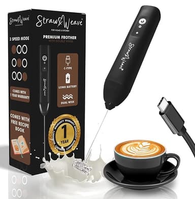 Coffee Frother Electric Double Whisk C Type Rechargeable