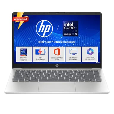 HP 14 Smartchoice, Intel Core Ultra 5 125H 12 TOPS, 24GB DDR5 (Upgradeable) 1TB SSD, Anti-Glare, FHD, 14''/35.6cm,Win11, M365*Office24, Silver, 1.4kg, ep1180tu, FHD Camera w/Shutter, Backlit AI Laptop price history chart and lowest price