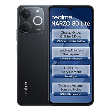 realme NARZO 80 Lite 4G Obsidian Black 4GB64GB 6300mAh