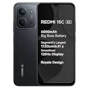 redmi 15c 5g midnight black 4gb 128gb royale design massive product image from Amazon